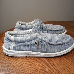 Hey Dude Wally Sox Men's Lightweight Slip-On Shoes Stone White Size 10 US